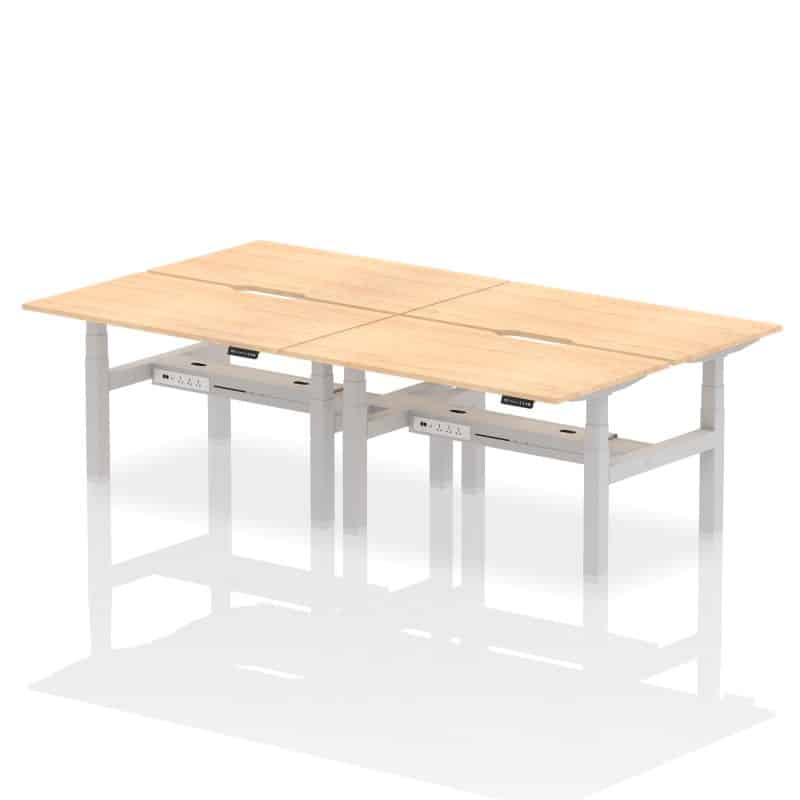 Air Back-to-Back Scalloped Edge Height Adjustable Bench Desk - 4 Person - Image 26