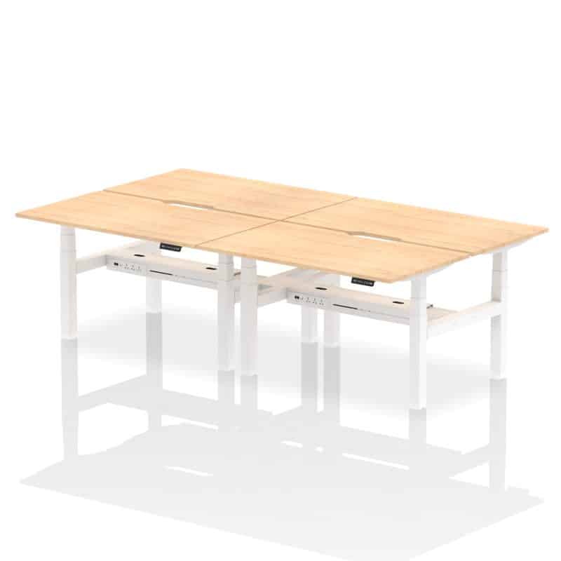 Air Back-to-Back Scalloped Edge Height Adjustable Bench Desk - 4 Person - Image 27