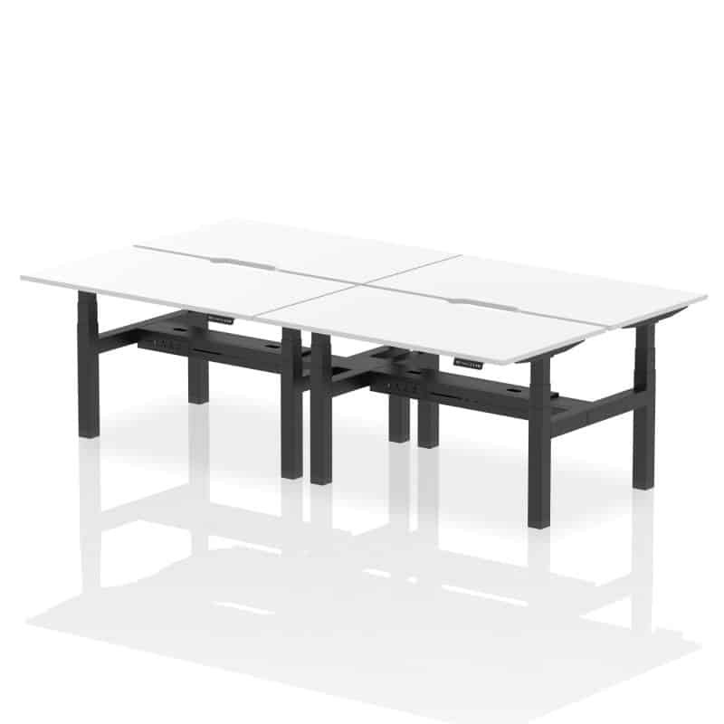 Air Back-to-Back Scalloped Edge Height Adjustable Bench Desk - 4 Person - Image 34