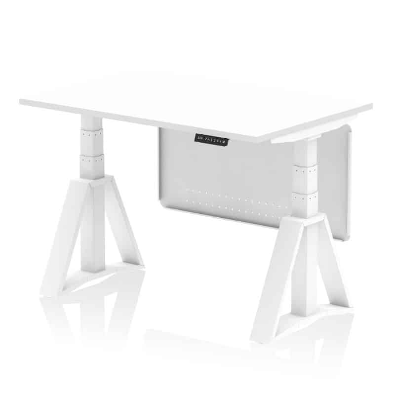Air Height Adjustable Desk without Cable Ports With Steel Modesty Panel With Piste Foot - Image 29