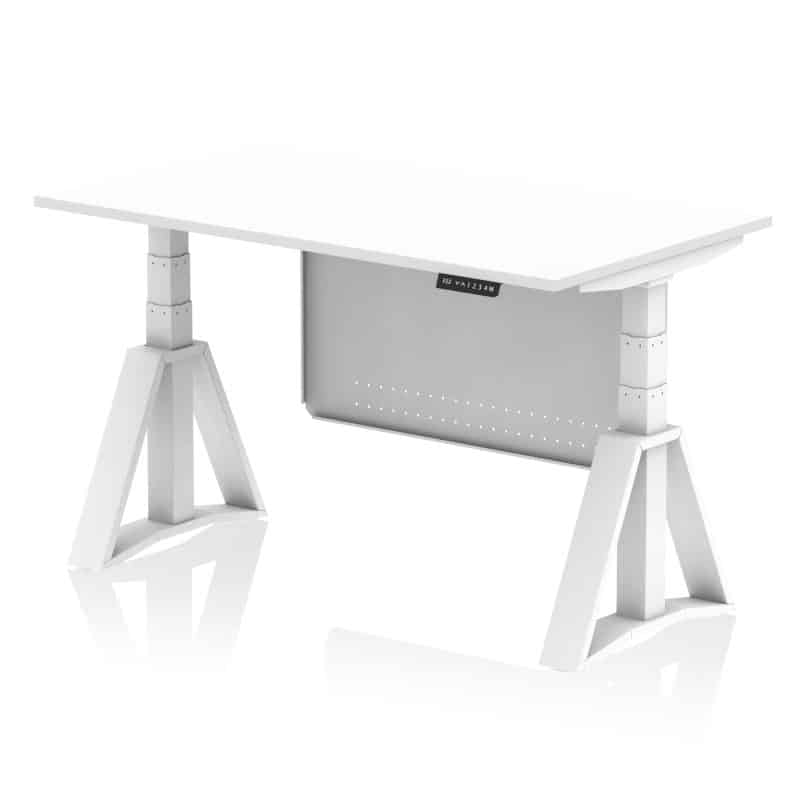 Air Height Adjustable Desk without Cable Ports With Steel Modesty Panel With Piste Foot - Image 30