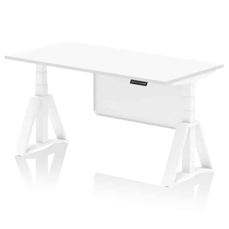Air Height Adjustable Desk without Cable Ports With Steel Modesty Panel With Piste Foot - Image 31