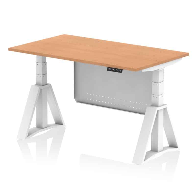 Air Height Adjustable Desk without Cable Ports With Steel Modesty Panel With Piste Foot - Image 38