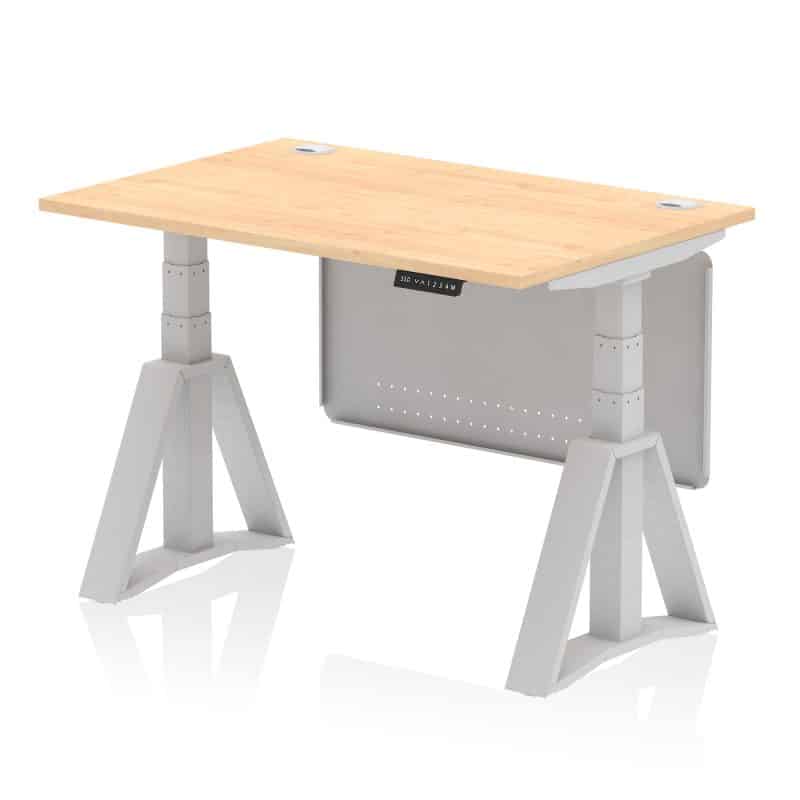 Air Height Adjustable Desk With Cable Ports With Steel Modesty Panel With Piste Foot - Image 13