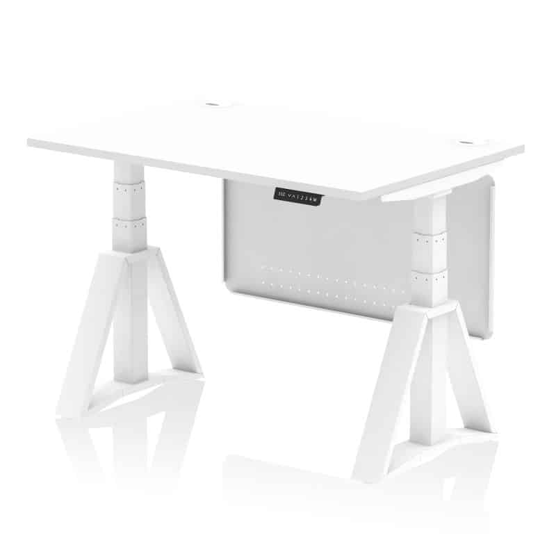 Air Height Adjustable Desk With Cable Ports With Steel Modesty Panel With Piste Foot - Image 29