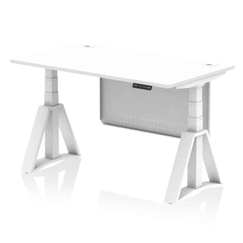 Air Height Adjustable Desk With Cable Ports With Steel Modesty Panel With Piste Foot - Image 30