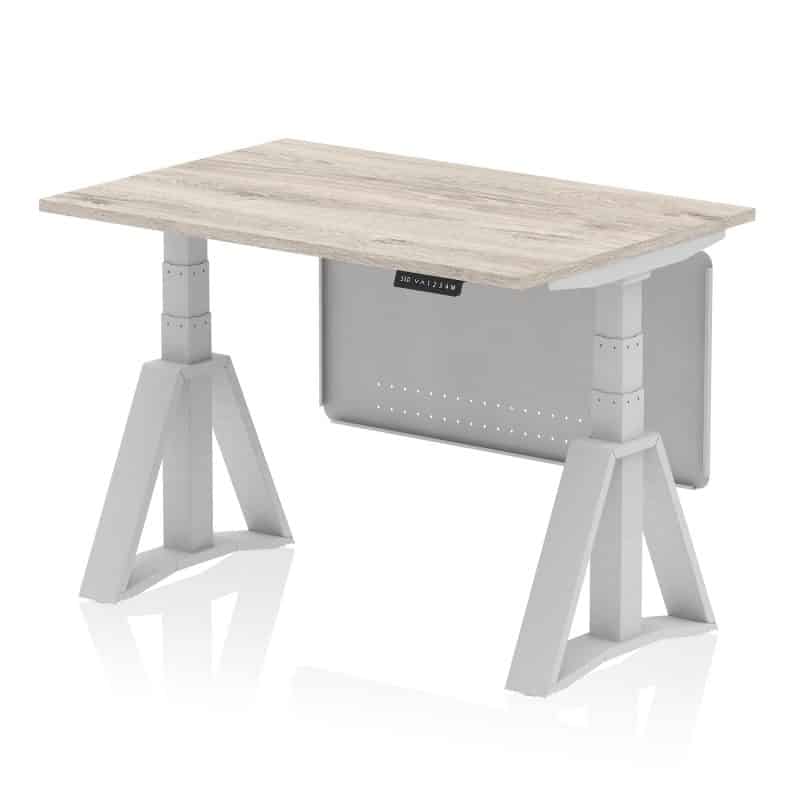 Air Height Adjustable Desk without Cable Ports With Steel Modesty Panel With Piste Foot - Image 41