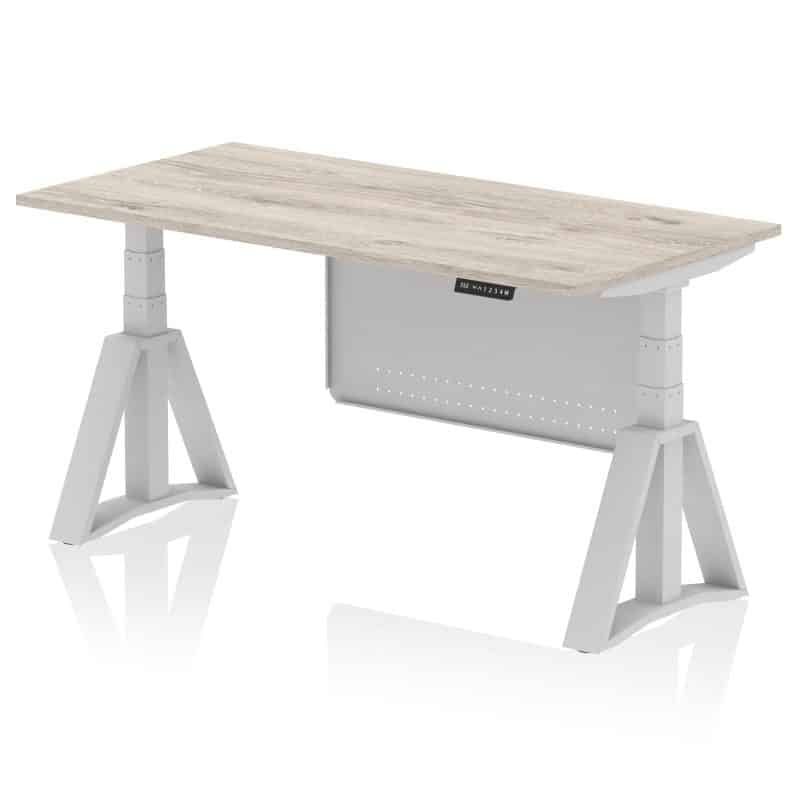 Air Height Adjustable Desk without Cable Ports With Steel Modesty Panel With Piste Foot - Image 45