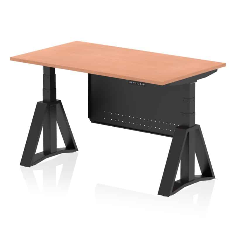 Air Height Adjustable Desk without Cable Ports With Steel Modesty Panel With Piste Foot - Image 50