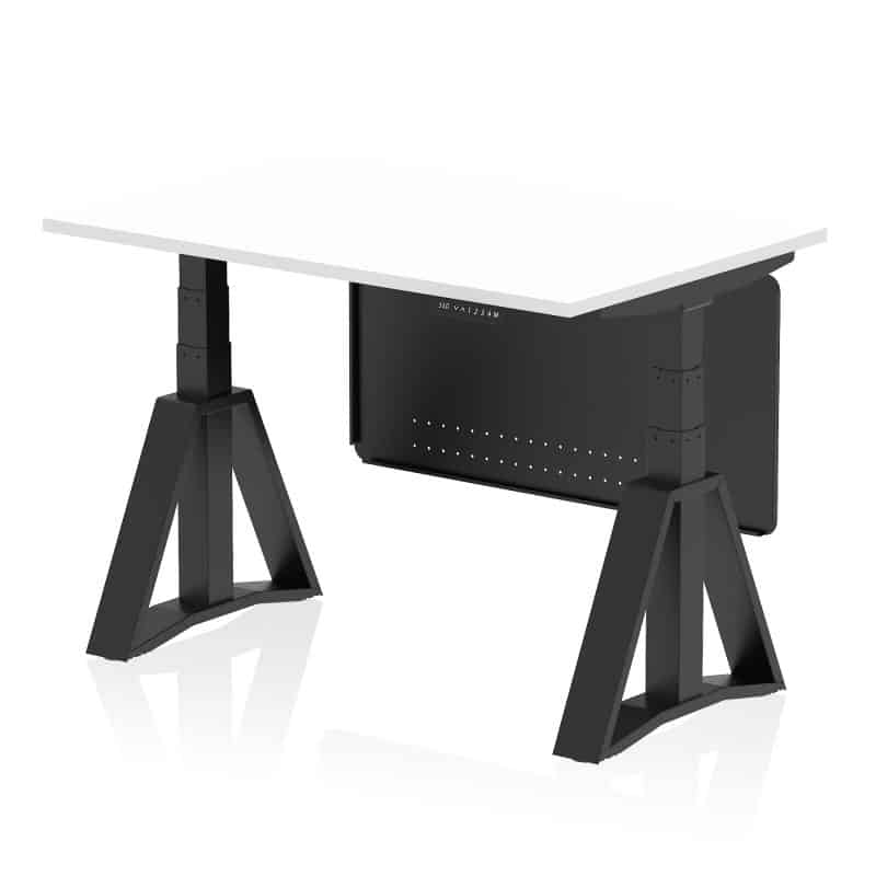 Air Height Adjustable Desk without Cable Ports With Steel Modesty Panel With Piste Foot - Image 57