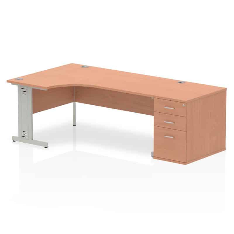 Impulse 1800mm Cable Managed Left Crescent Desk Workstation - Image 5