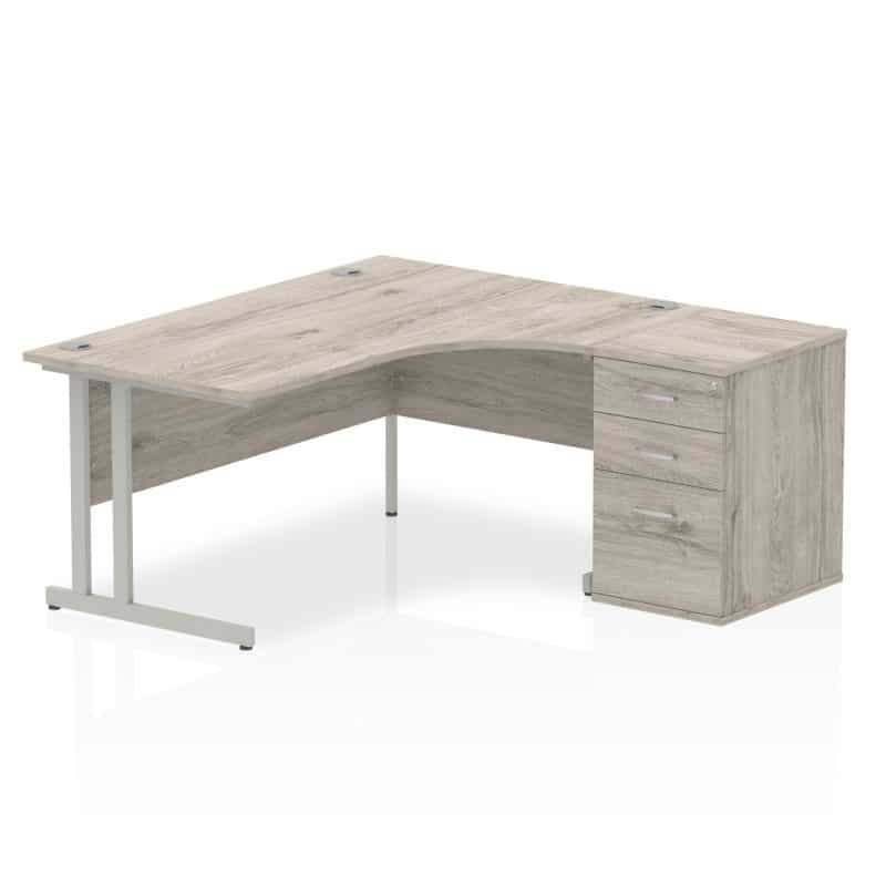 Impulse 1600mm Cantilever Right Crescent Desk Workstation - Image 8