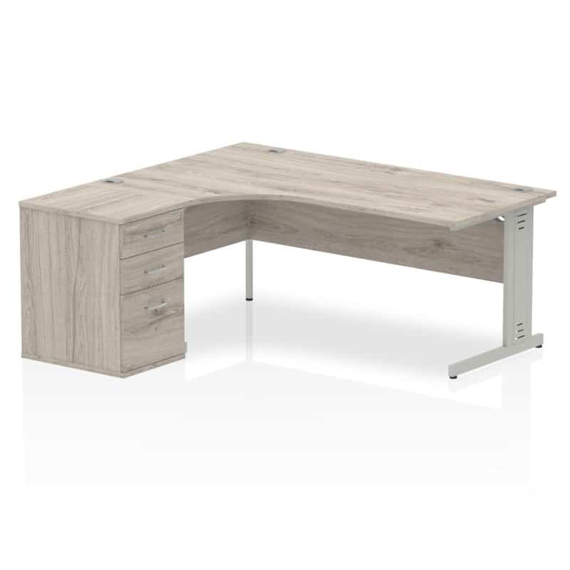 Impulse 1800mm Cable Managed Left Crescent Desk Workstation - Image 8