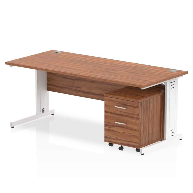 Impulse 1800mm Cable Managed Straight Desk With Mobile Pedestal - Image 19