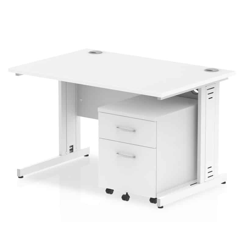 Impulse 1200mm Cable Managed Straight Desk With Mobile Pedestal - Image 23