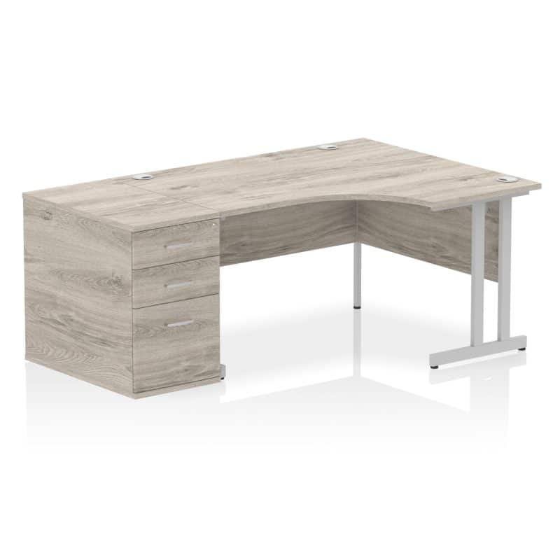 Impulse 1400mm Cantilever Right Crescent Desk Workstation - Image 10