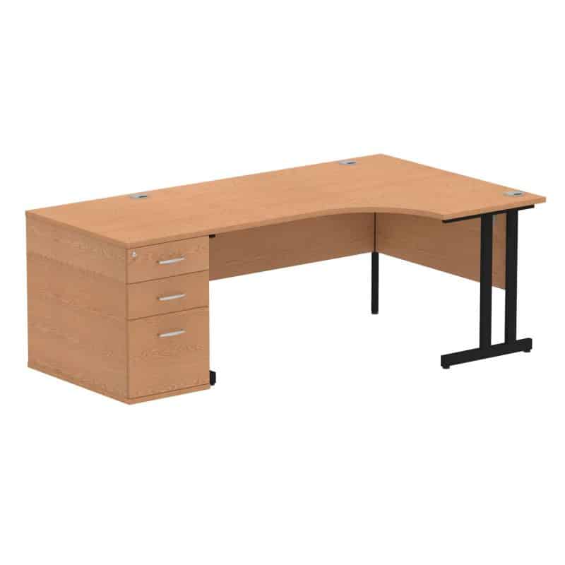 Impulse 1600mm Cantilever Right Crescent Desk Workstation - Image 22