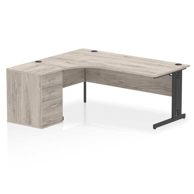 Impulse 1800mm Cable Managed Left Crescent Desk Workstation - Image 7
