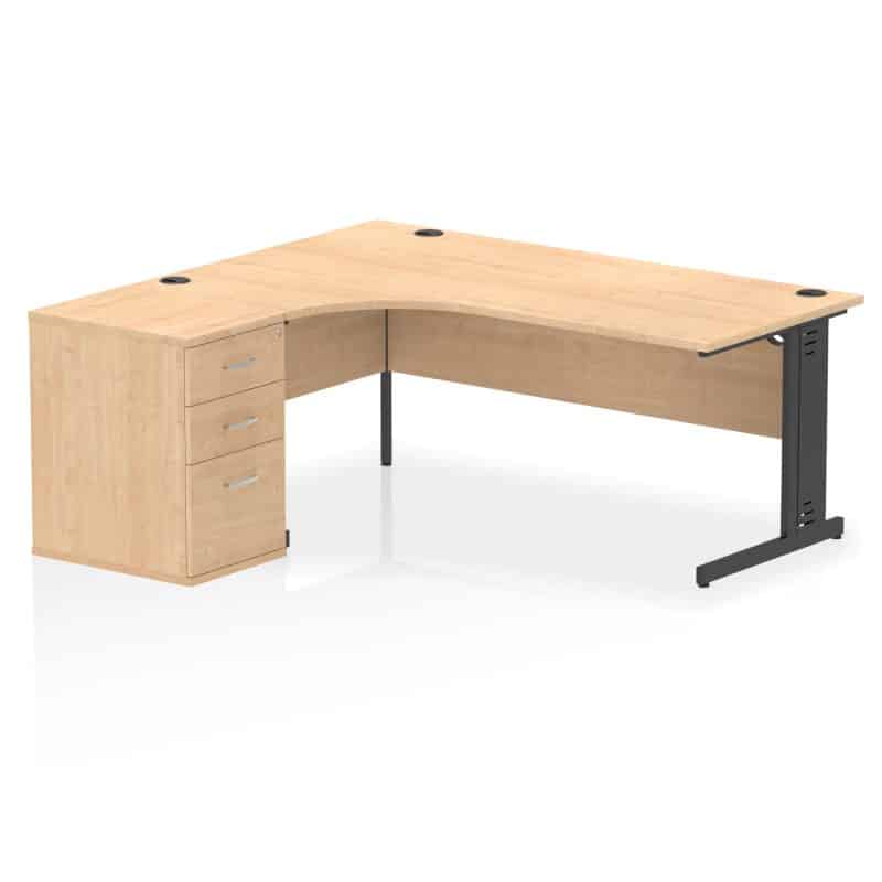 Impulse 1800mm Cable Managed Left Crescent Desk Workstation - Image 13