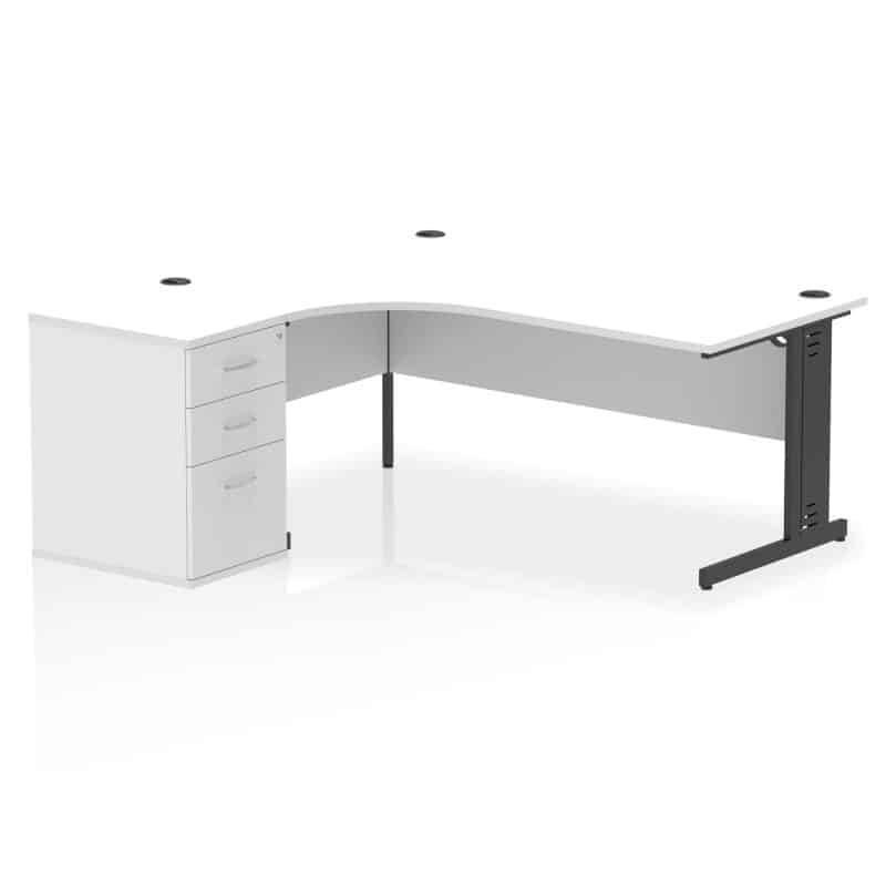 Impulse 1800mm Cable Managed Left Crescent Desk Workstation - Image 31