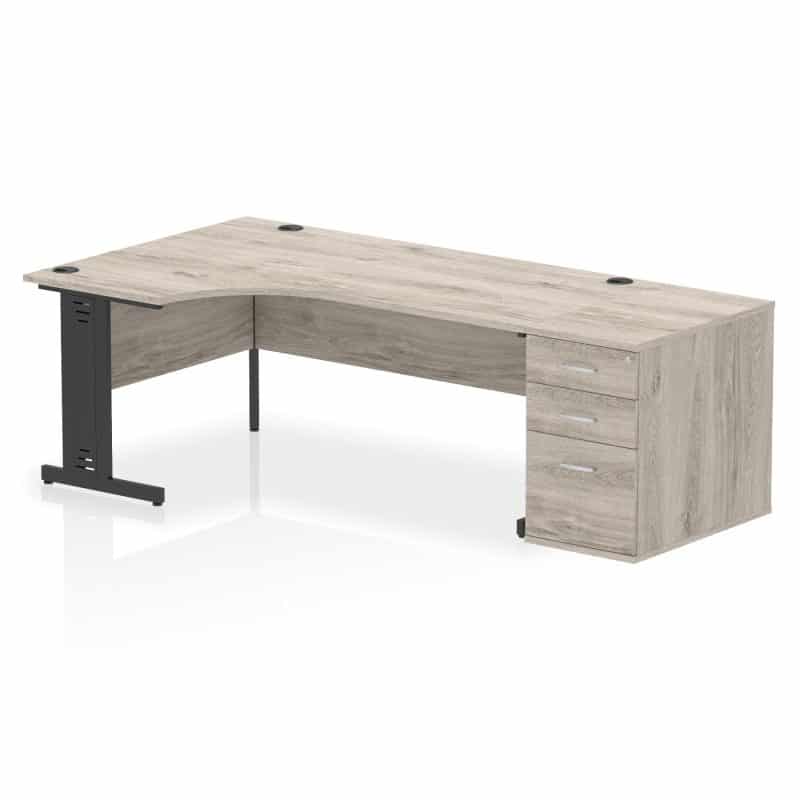 Impulse 1800mm Cable Managed Left Crescent Desk Workstation - Image 10