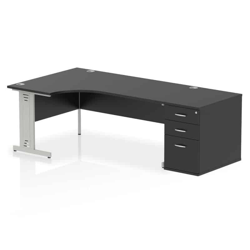 Impulse 1800mm Cable Managed Left Crescent Desk Workstation - Image 41