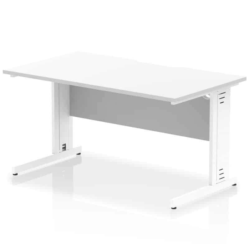 Impulse Scalloped Edge 1400mm Straight Desk Cable Managed Leg - Image 19