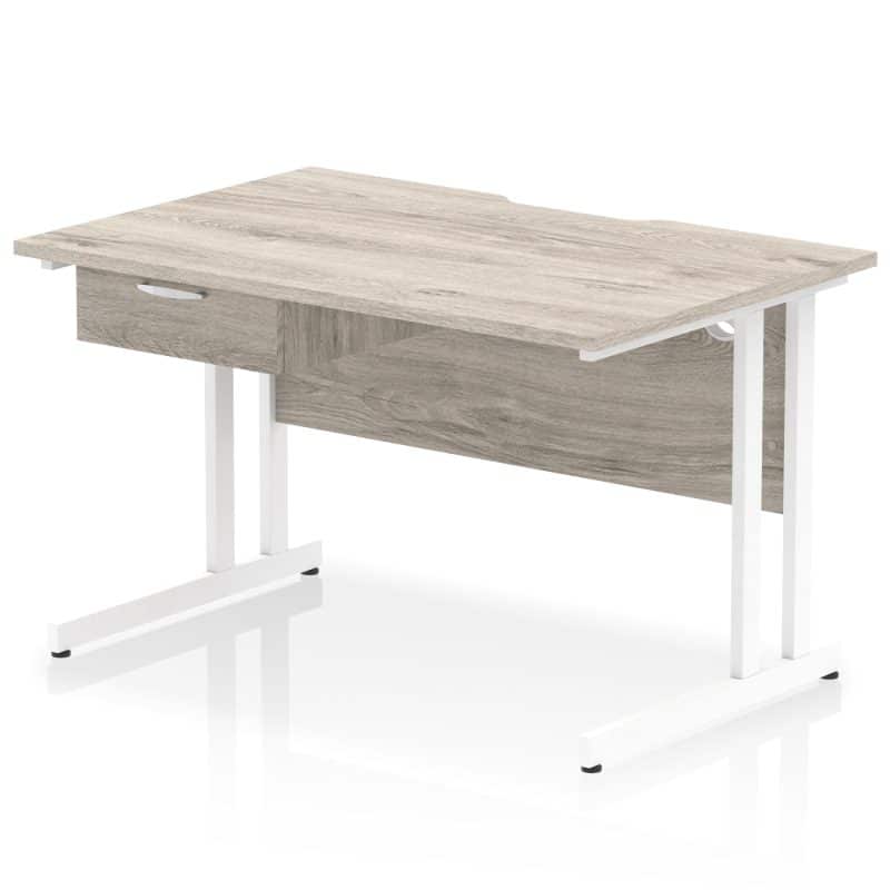 Impulse Scalloped Edge Cantilever Straight Desk With Single One Drawer Fixed Pedestal - Image 41