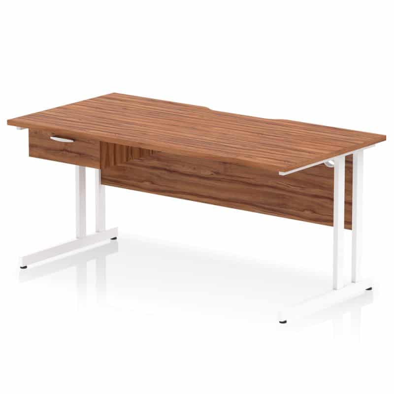 Impulse Scalloped Edge Cantilever Straight Desk With Single One Drawer Fixed Pedestal - Image 56
