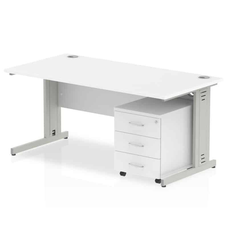 Impulse 1200mm Cable Managed Straight Desk With Mobile Pedestal - Image 22