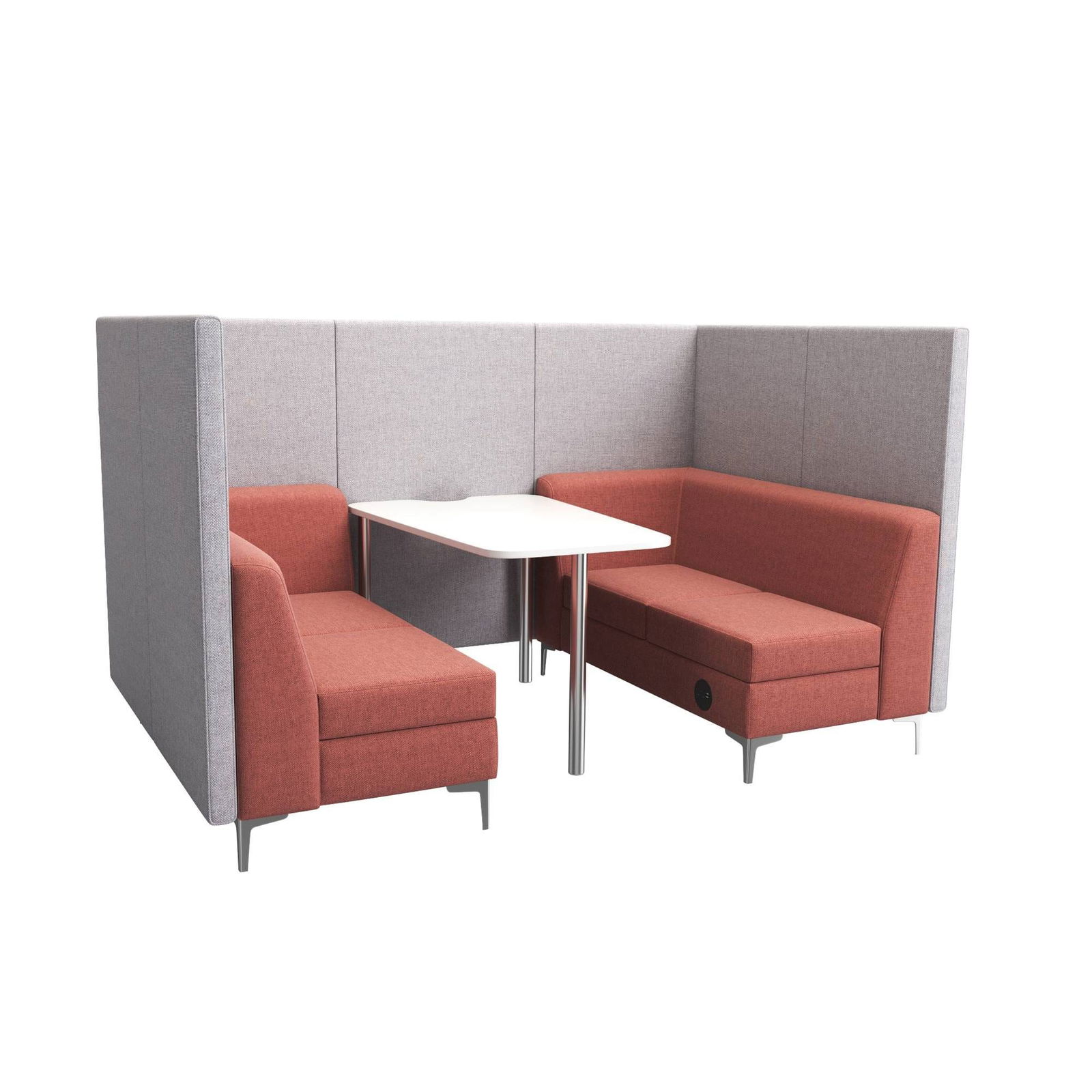 SIMOOM 4-Seater Booth - Faux Leather