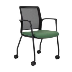 Infinity Mesh Meeting Chair - Black 4 Legged Frame on Castors
