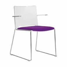 Vice Versa Sled Armchair with Plastic Shell & Seat Pad