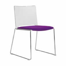 Vice Versa Sled Chair with Plastic Shell & Seat Pad