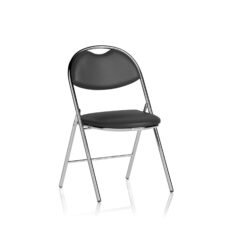 Milan High Back Black Vinyl Chrome Frame Folding Visitor Chair