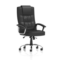 Moore Deluxe High Back Black Executive Office Chair with Arms