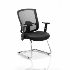 Portland Mesh Back Cantilever Visitor Chair with Arms