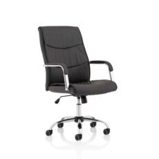 Carter High Back Black Leather Executive Office Chair with Arms