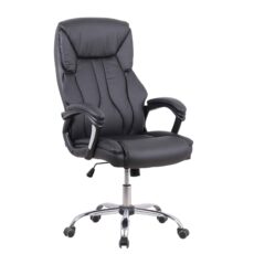 Stratford High Back Executive Black Leather Office Chair with Arms