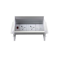 Impulse Pop-Up Module 2 x UK Sockets, 1 x Neon Switch, 1 x 500mm Lead to 3 Pole Connector in White