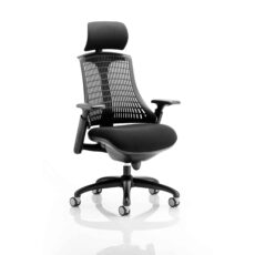 Flex Medium Back Black Frame Task Operator Office Chair with Arms