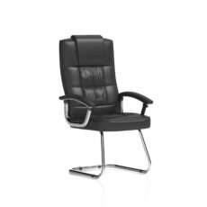 Moore Deluxe High Back Black Cantilever Visitor Chair with Arms