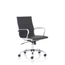 Nola Black Leather Executive Office Chair with Arms