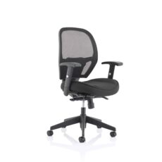 Denver High Mesh Back Black Task Operator Office Chair with Arms