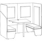 Duo Sitting Pod with Benches 1920w x 1000d x 1620h