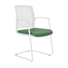 Infinity Mesh Meeting Chair on White Cantilever Frame