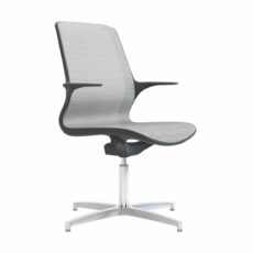Tempo White Mesh Black Shell Chair - 4 Star Base