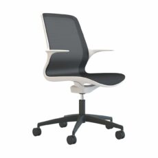 Tempo - Black Mesh White Shell Chair