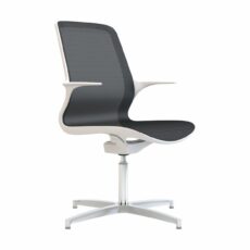 Tempo Black Mesh White Shell Chair - 4 Star Base