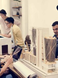 Diverse business people working